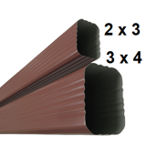 Diagram showing different downspout sizes